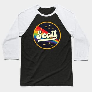 Scott // Rainbow In Space Vintage Style Baseball T-Shirt